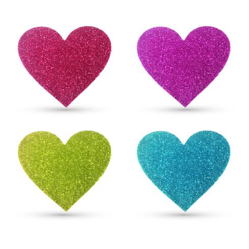 Modern glitter heart designs vector