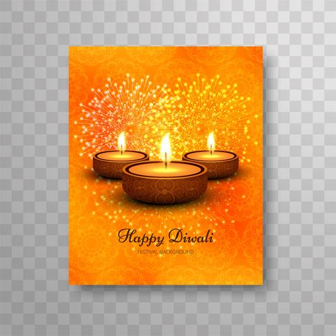 Diseño moderno moderno hermoso colorido diwali folleto vector