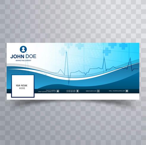 Medical facebook timeline template design vector