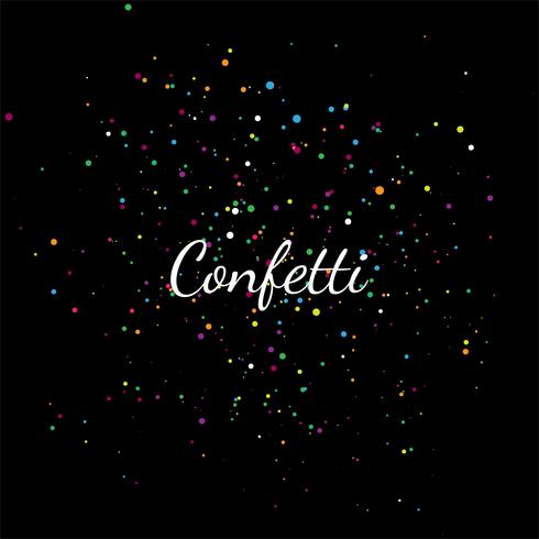 Abstract colorful confetti on a black background illustration vector