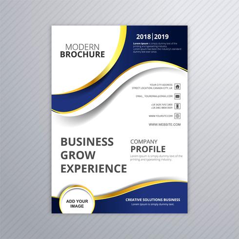 Beautiful business brochure wave template vector