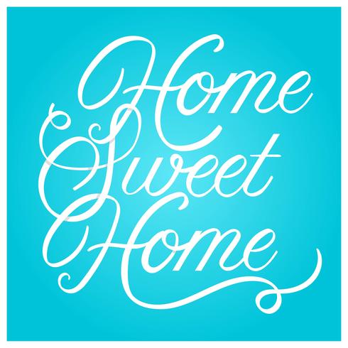 Flat Home Sweet Home Lettering Art Vector Illustration