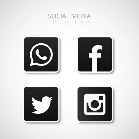 Modern social media icons set vector illustration