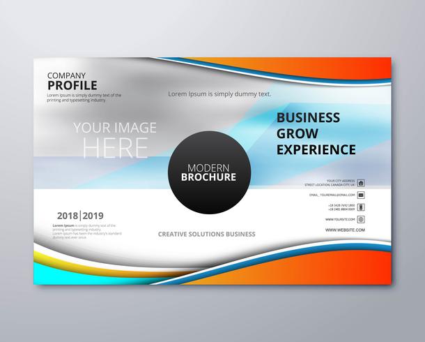 Business brochure template modern design with wave vector