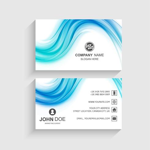 Beautiful wavy business card template design vector