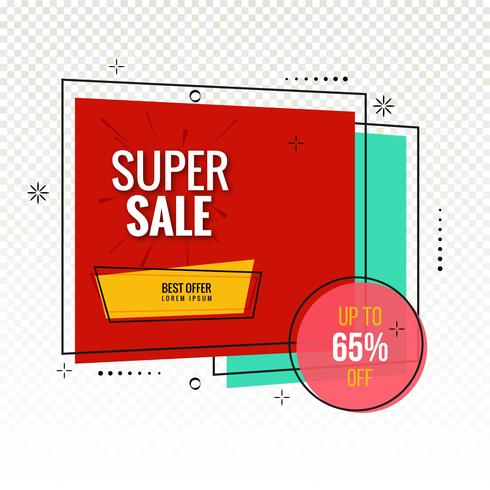 Modern super sale colorful background vector