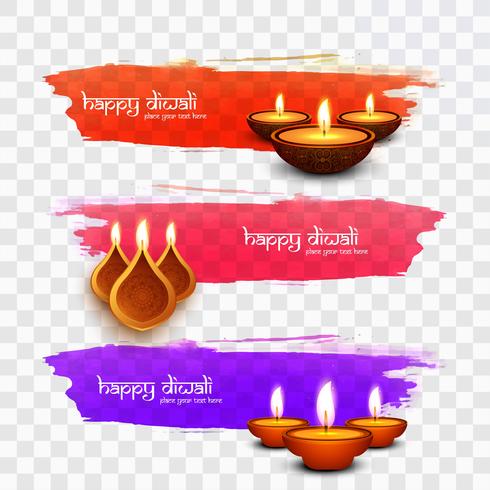 Diseños modernos de Happy Diwali vector