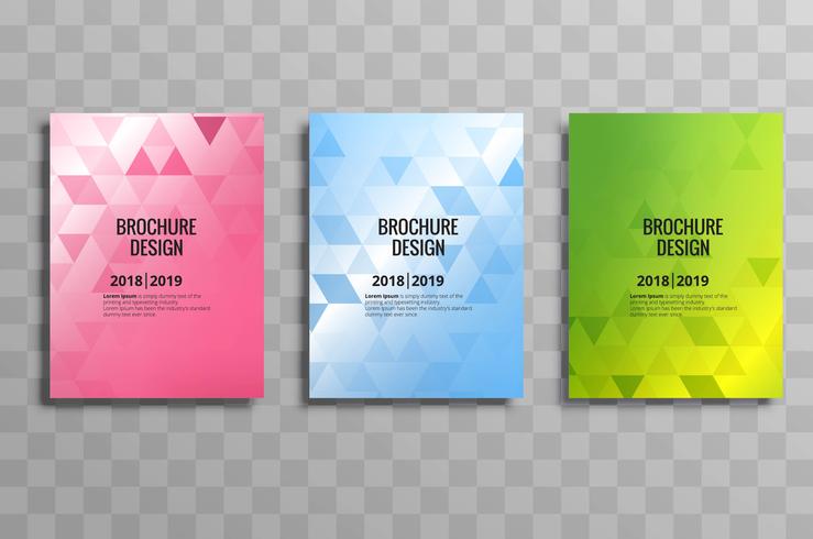 Abstract colorful polygon business brochure template set design vector