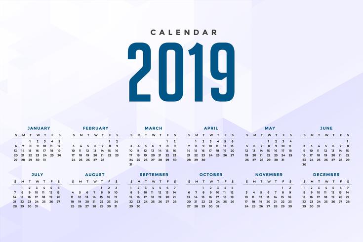 2019年曆模板 免費下載 | 天天瘋後製
