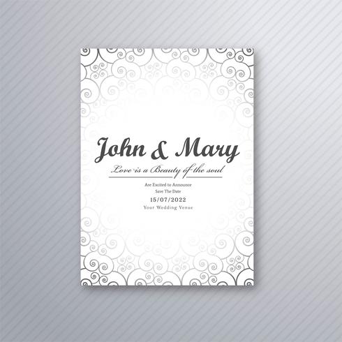 Beautiful decorative wedding card template design illustration vector