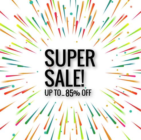 Modern super sale colorful background vector