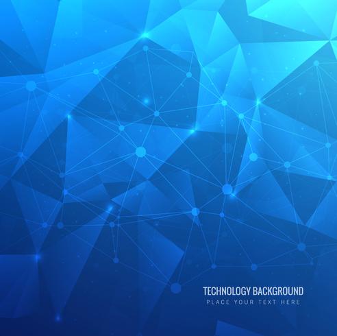 Modern blue polygon technology background vector