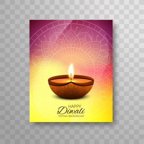 Folleto de diseño moderno diwali colorido brillante vector