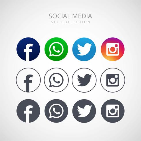 Iconos para el diseño de ilustración vectorial de redes sociales vector