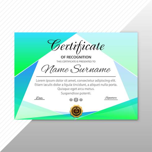 Resumen elegante certificado diploma plantilla de fondo vector