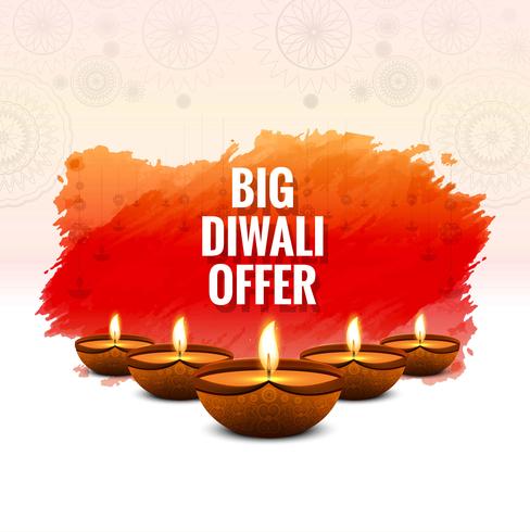 Elegant shiny diwali festival design vector