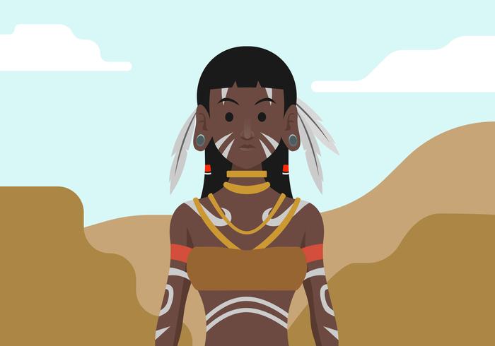 Indigenous People Vector Illustration