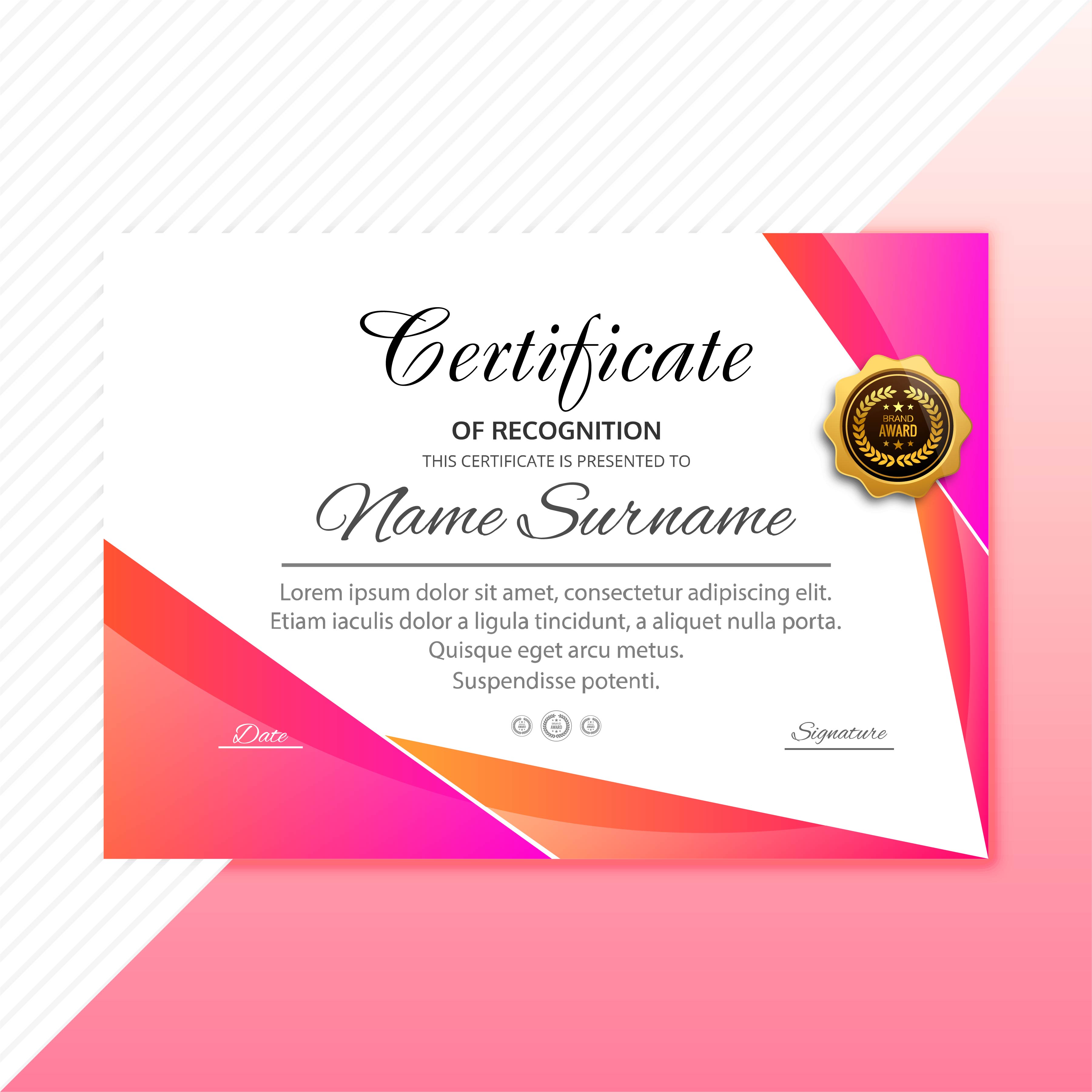 Certificate Colorful Template Colorful Wave Design 246271 Vector Art At