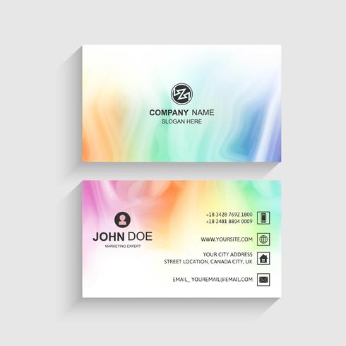 Abstract colorful business card template design vector