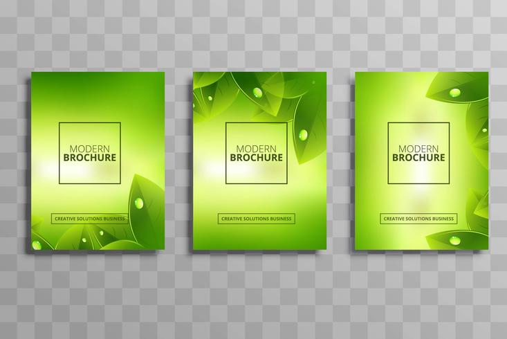 Abstract nature business brochure template set vector