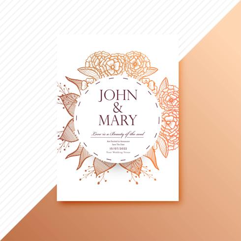 Decorative floral colorful wedding invitation card template illu vector