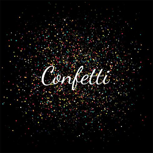 Beautiful colorful confetti celebration on a black background vector