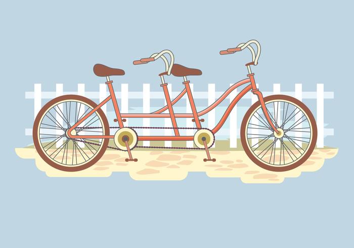 Bicicleta de verano retro tandem vector