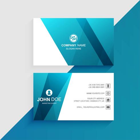 Modern blue business card template creative design vector