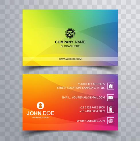 Creativo y limpio conjunto de plantillas de tarjeta de visita diseño colorido vector