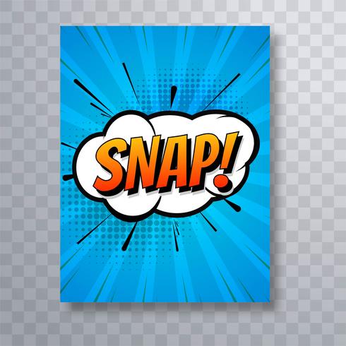 Snap colorful comic pop art brochure template design vector