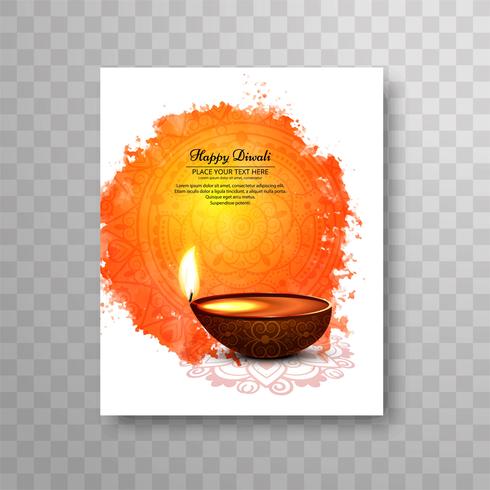 Diseño moderno moderno hermoso colorido diwali folleto vector