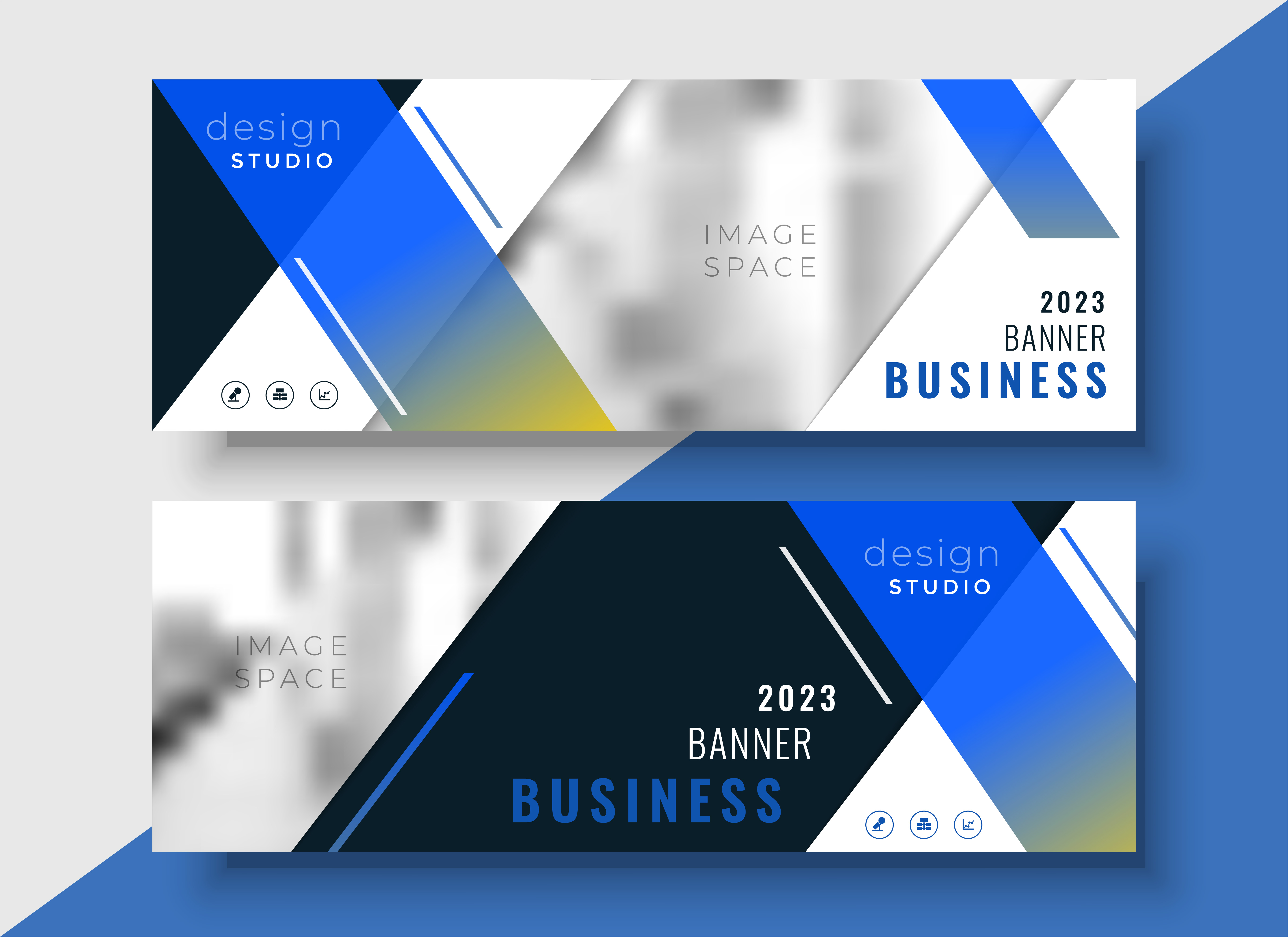 blue geometric business banner  template Download Free 