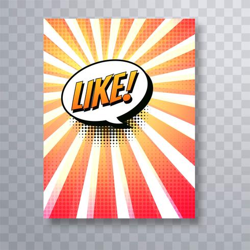 Beautiful pop art colorful comic book brochure template design vector