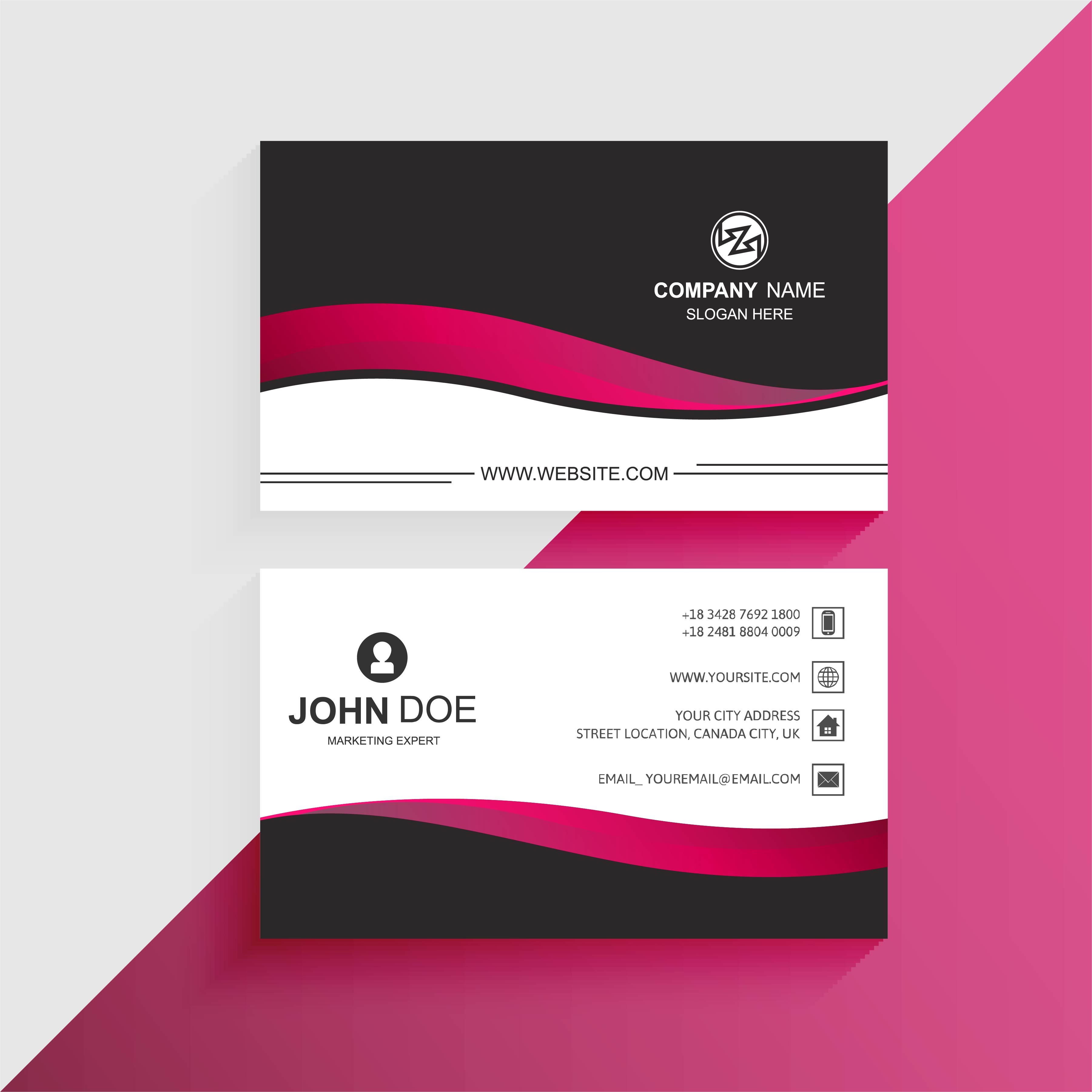 Double Sided Business Card Template Illustrator Professional Sample