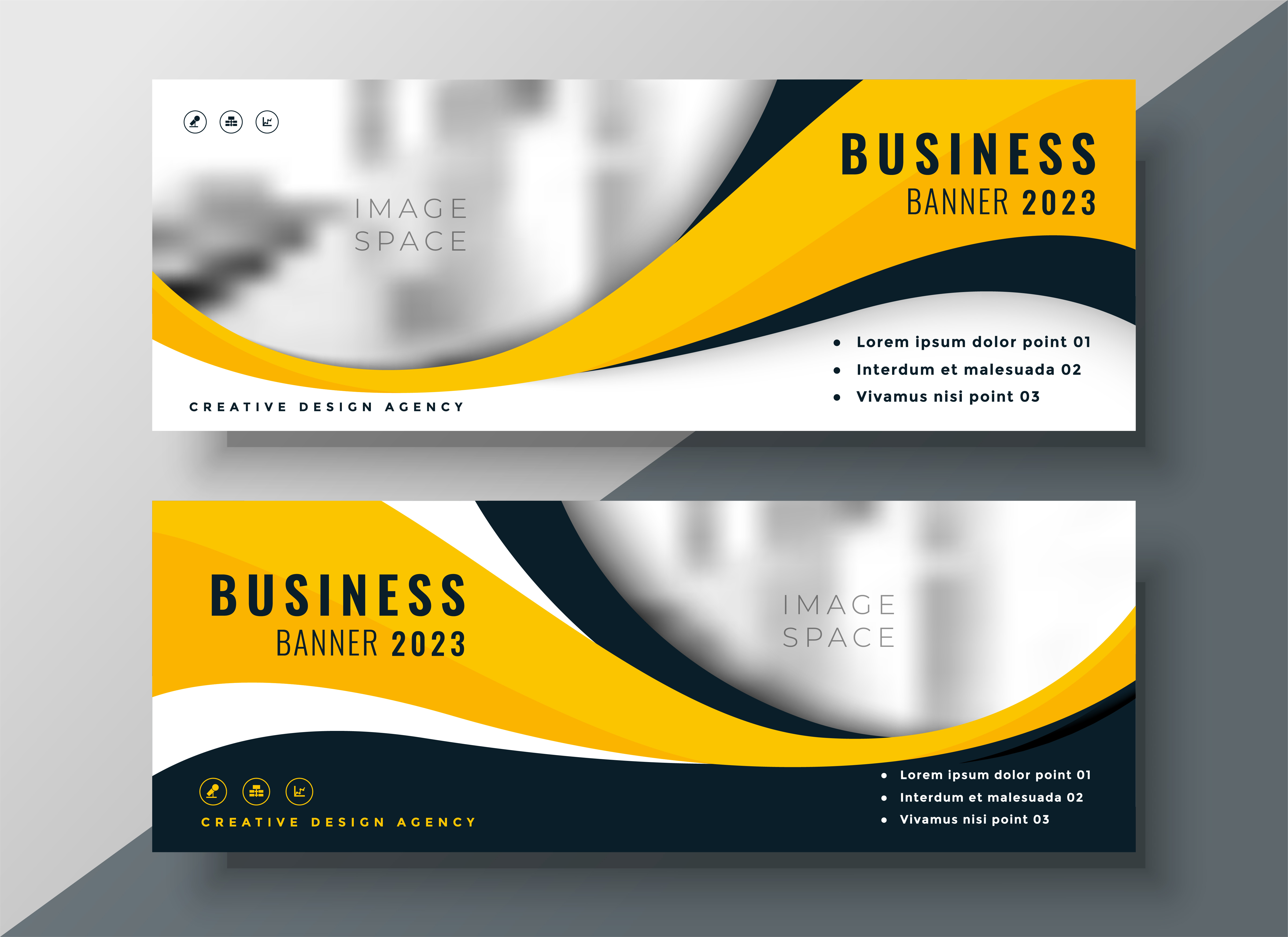 modern yellow wavy business banner  design  Download Free 