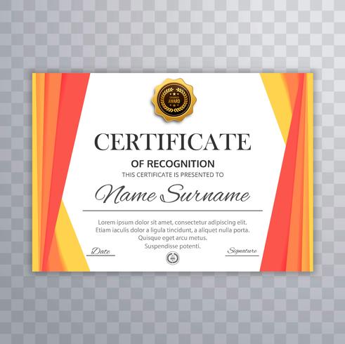 Certificate of achievement template vector design