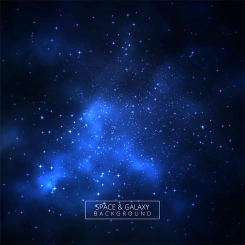 Hermoso fondo de galaxia azul con universo vector