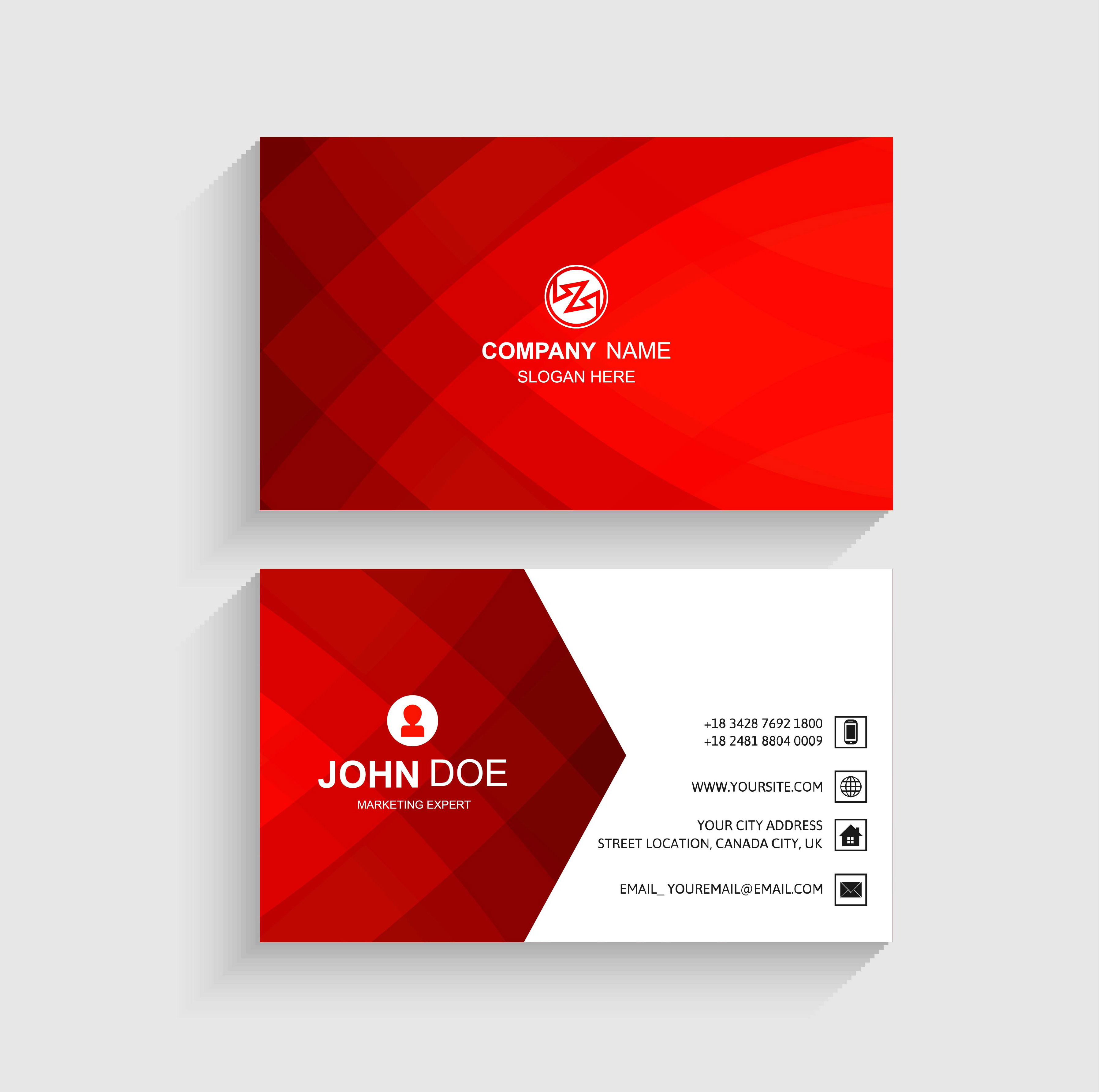 Abstract business card template beautiful design 246611 Vector Art at