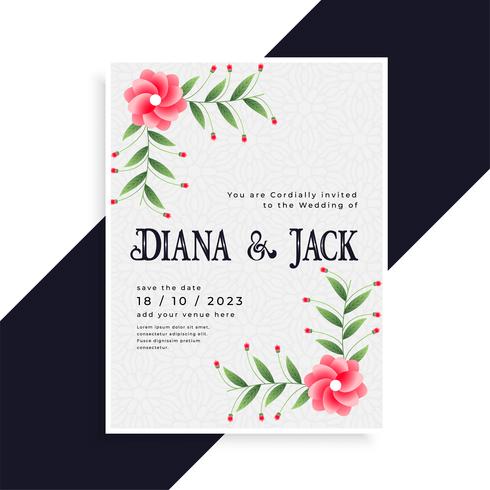Lovely Wedding Invitation Card Design Download Free Vector Art