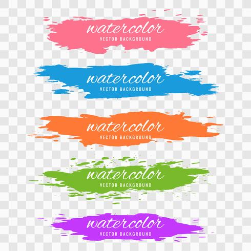 Abstract colorful watercolor stroke set design vector