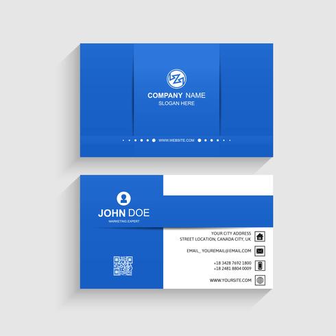 Elegant colorful blue business card template vector