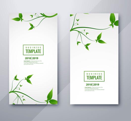 Beautiful nature banners set design vector