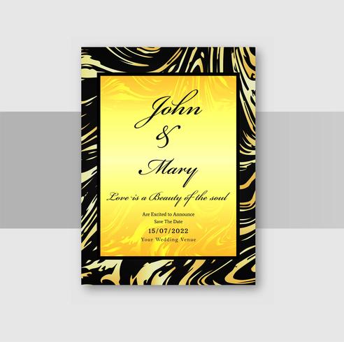 Wedding invitation cards with marble texture background vector