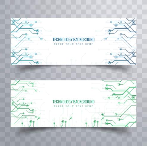 Elegant technology banners set design vector