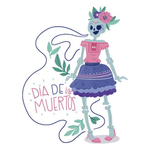 Cute Catrina Character vector