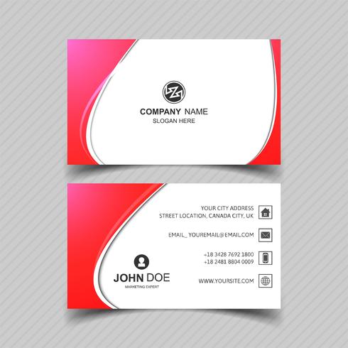 Creative business card template with wave design vector