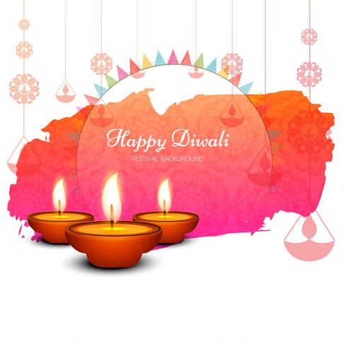 Modern orange diwali design vector