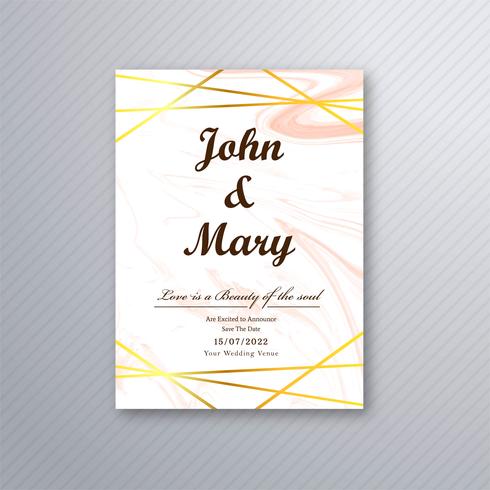 Wedding card template luxury design vector