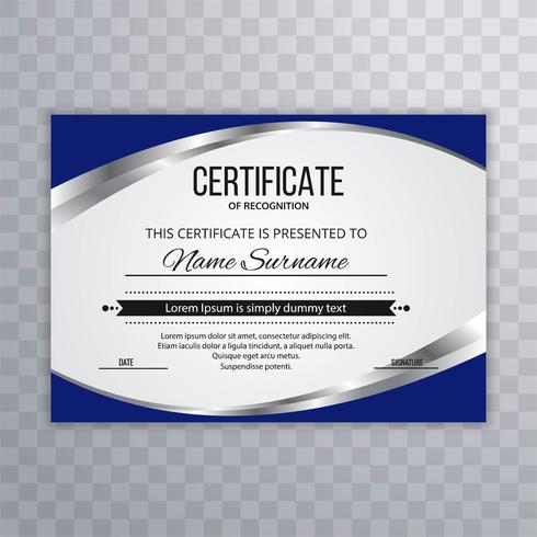 Certificado plantilla Premium premios diploma fondo onda vect vector