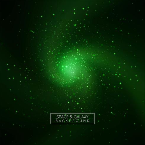 Beautiful green galaxy background vector